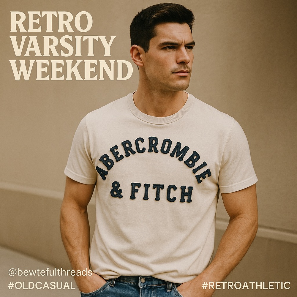 Abercrombie & Fitch Men’s “Muscle Fit” Raised Letter Tee | Size XL